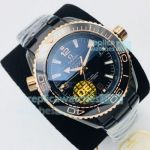 Swiss 8906 Copy Omega Seamaster Planet Ocean Deep Black 600m Watch Rose Gold